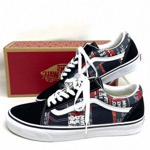 VANS Old Skool Shoe Casual Low Top Canvas Suede Red VN0A4U3BWZ4 Size Women Black